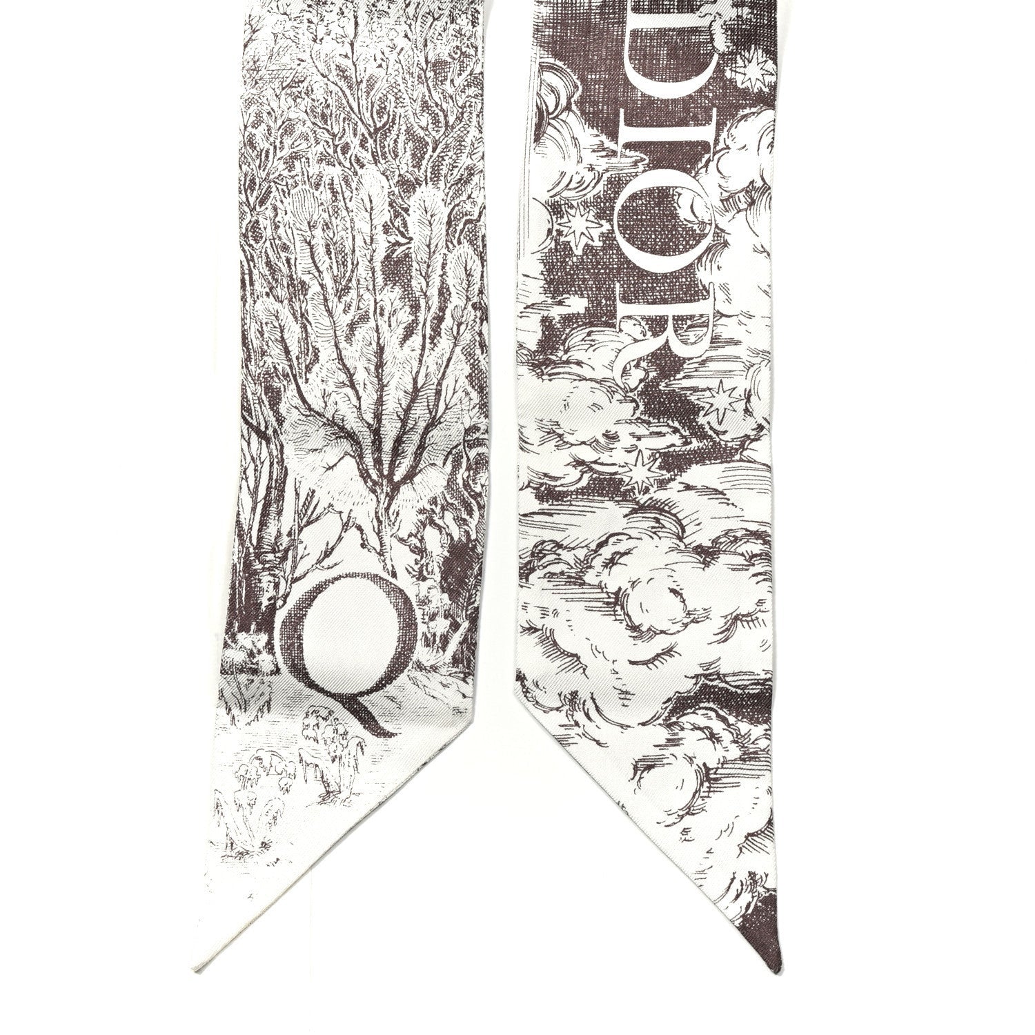 Christian Dior Silk ABCDior "Q" Mitzah Scarf Grey 2 of 4