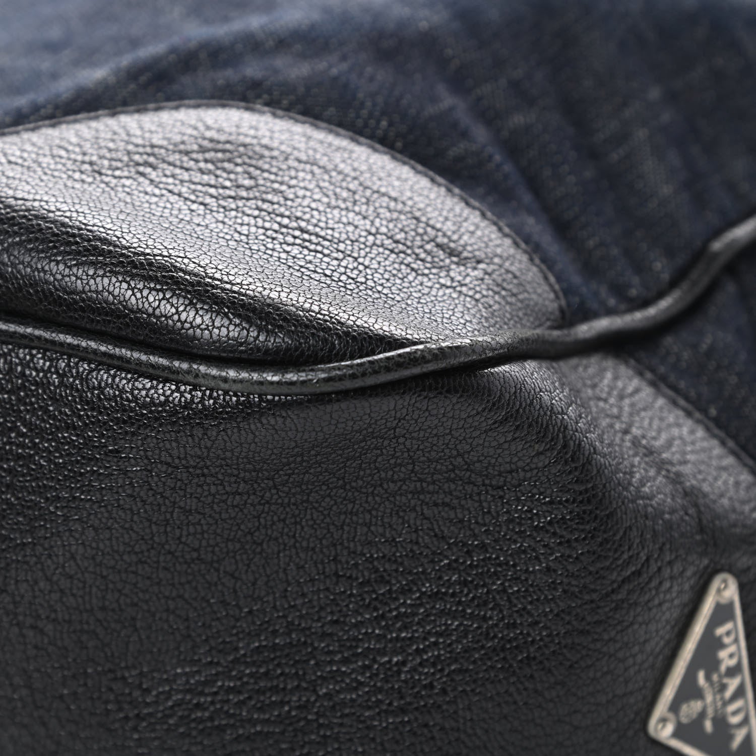 Prada Denim Goatskin Messenger Bleu 12 of 15