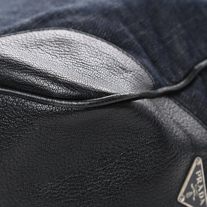 Prada Denim Goatskin Messenger Bleu 12 of 15