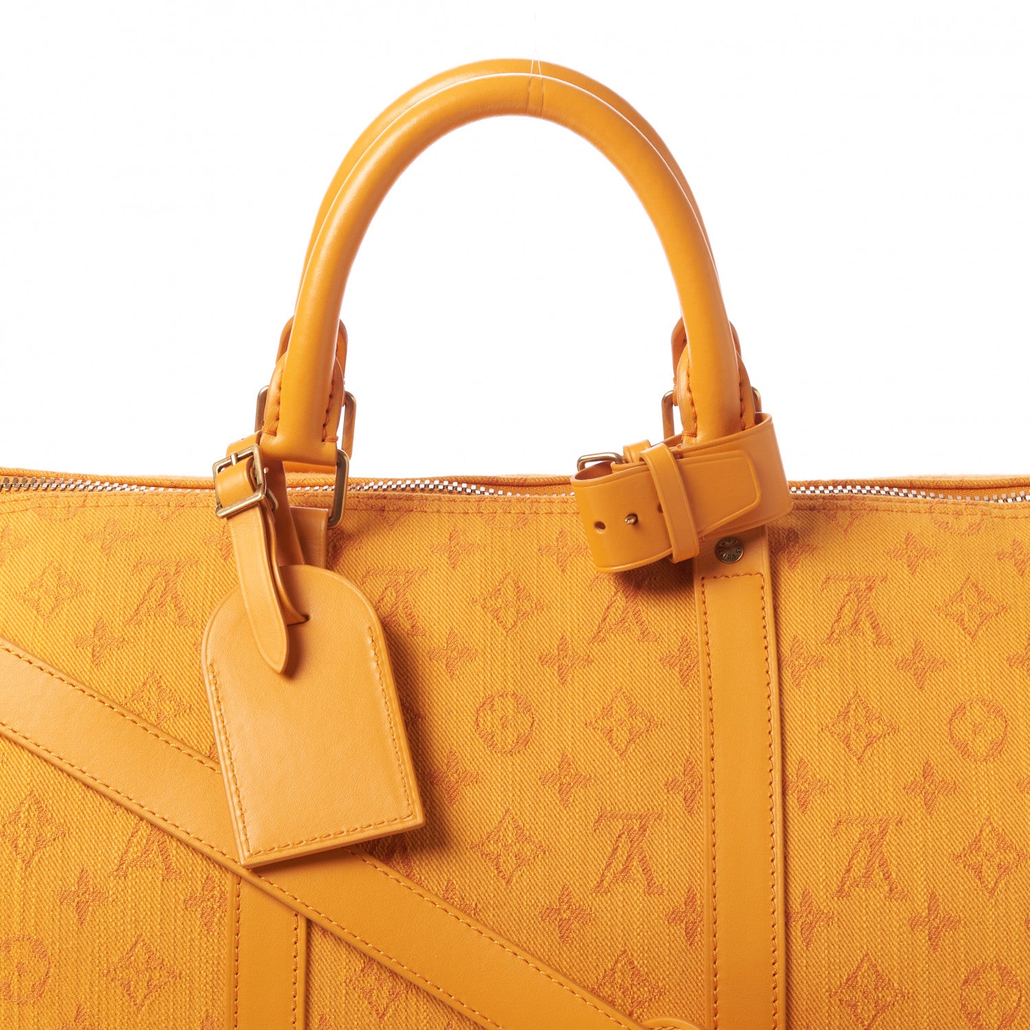 Louis Vuitton Denim Monogram Keepall Bandouliere 50 Ocre 6 of 8