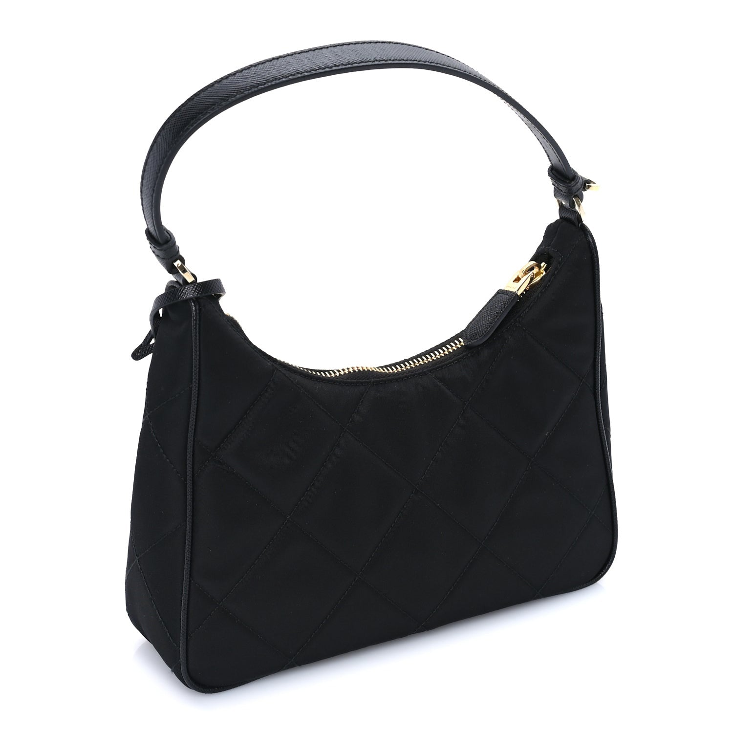 Prada Re-Nylon Saffiano Quilted Mini Re-Edition 2005 Bag Black 2 of 7
