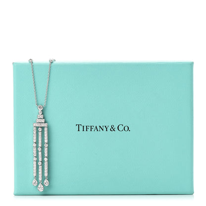 Tiffany Platinum Diamond Jazz Triple Bar Drop Pendant Necklace 6 of 6
