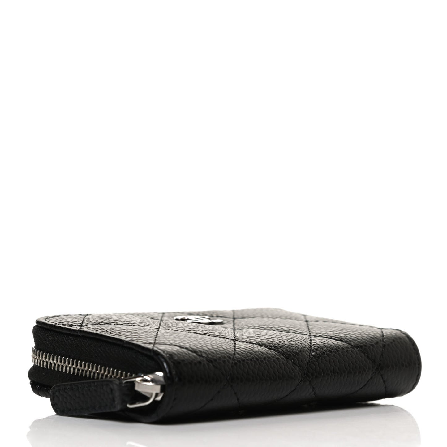 Caviar Quilted Zip Coin Purse Black