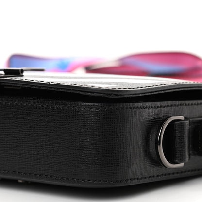 Off-White Saffiano Striped Mini Diag Binder Clip Bag Black White Indus 10 of 13