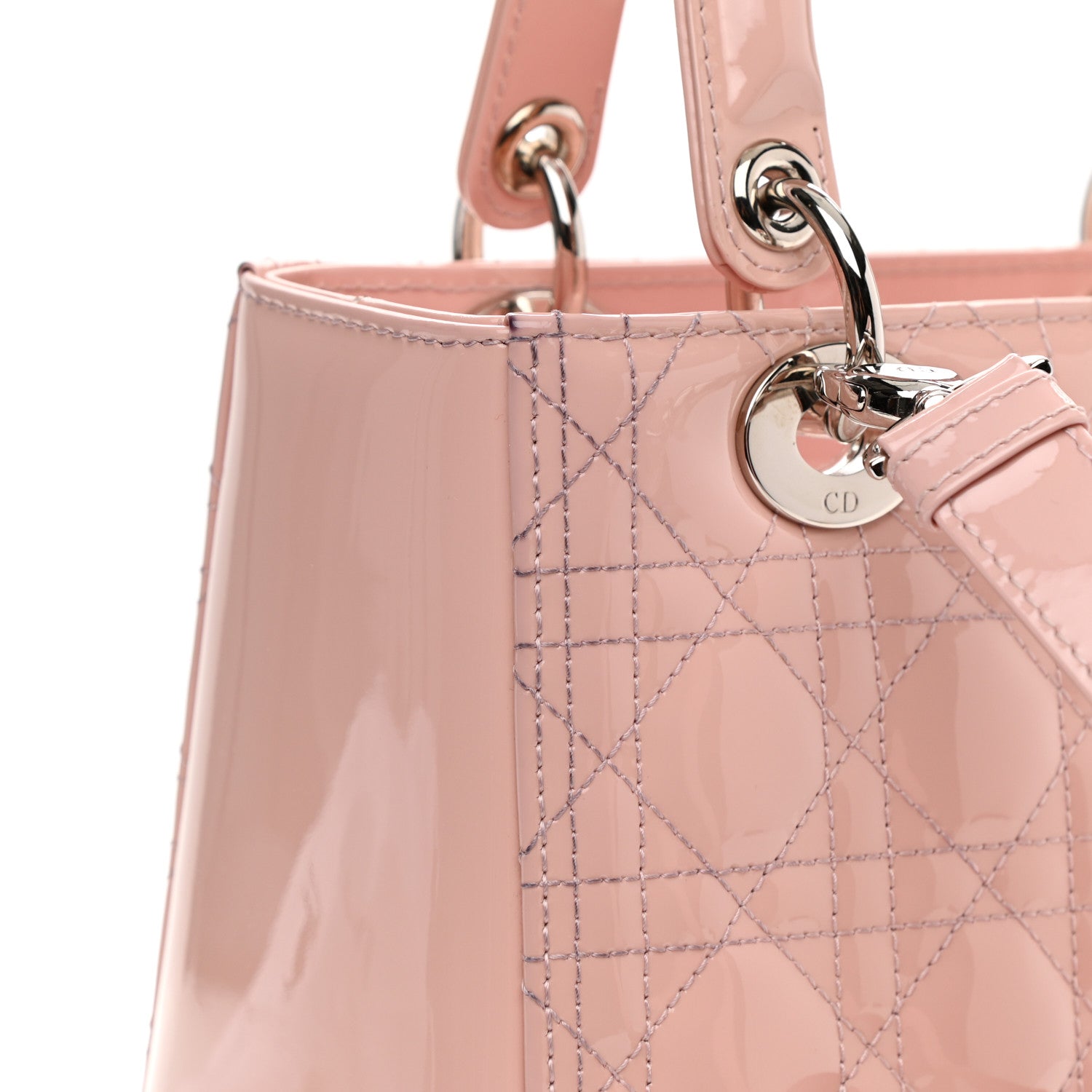 Christian Dior Patent Cannage Medium Lady Dior Rose Clair 10 of 11