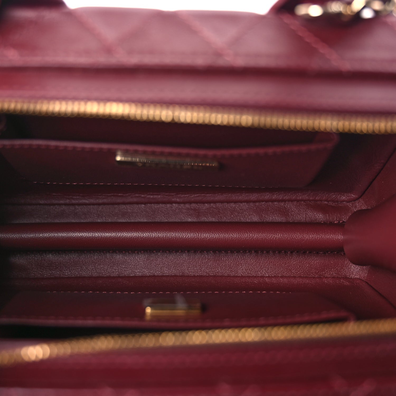 Chanel Calfskin Quilted Studded Square Vanity Case Burgundy 4 of 9
