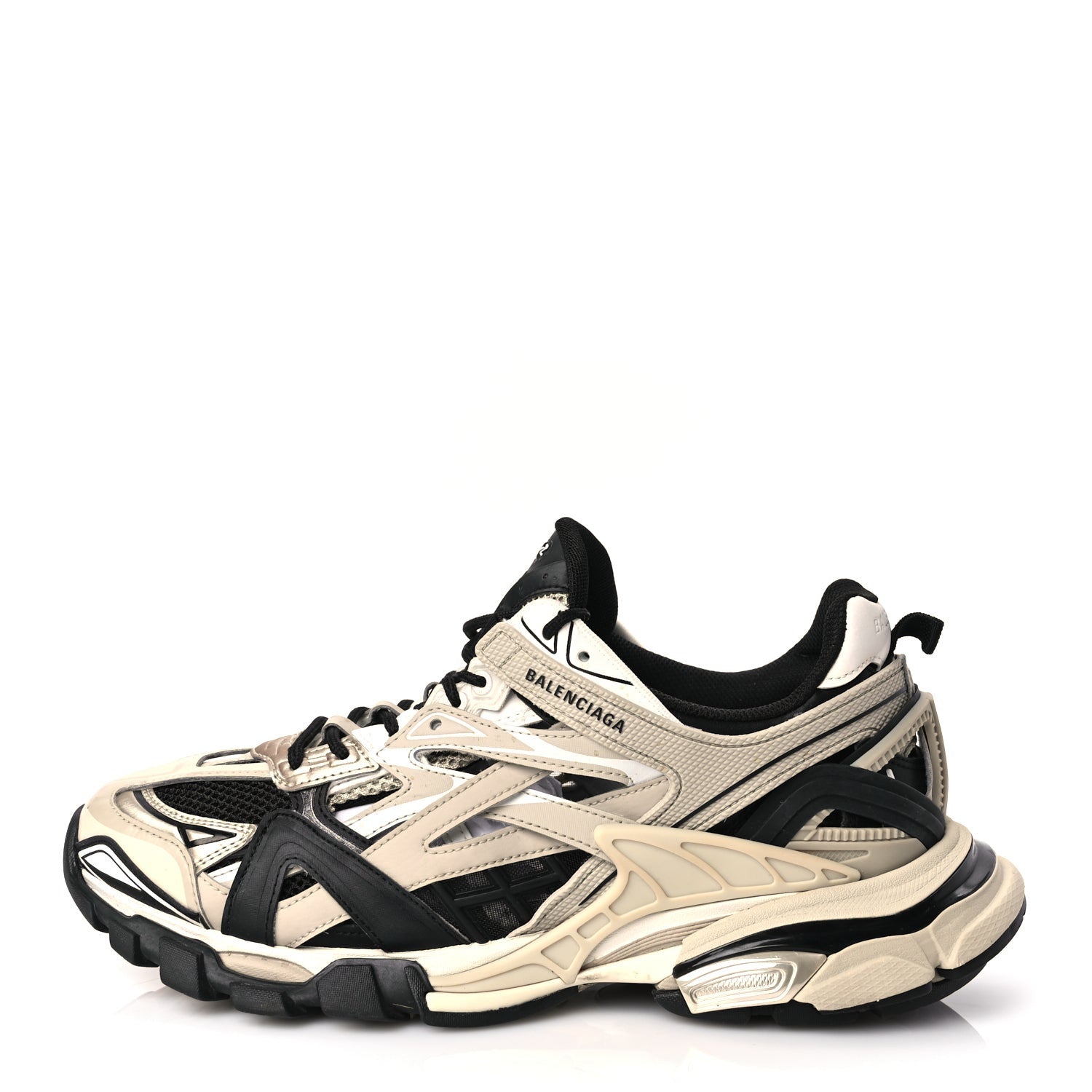 Balenciaga Rubber Mesh Bi-Color Mens Track.2 Open Sneakers 43 Beige Black 1 of 8