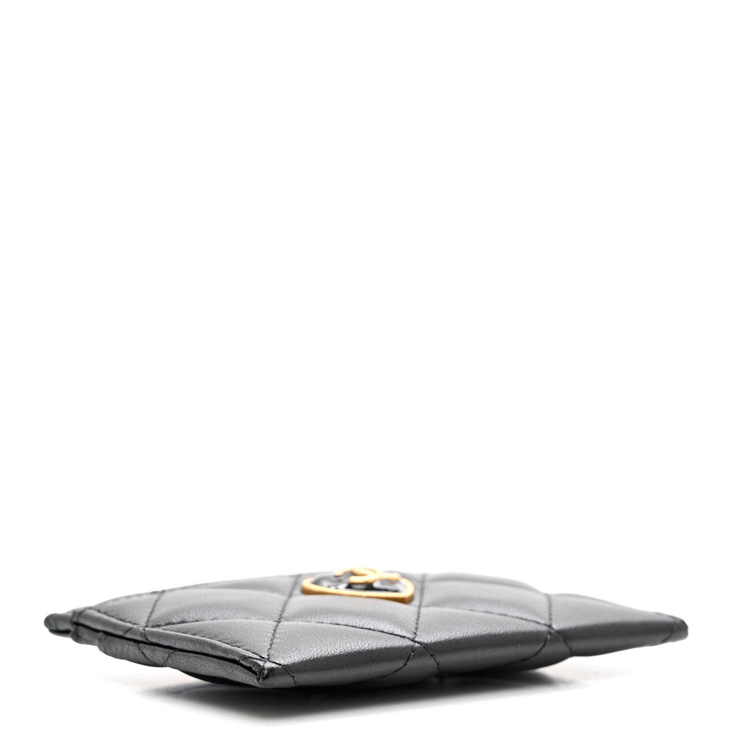 Chanel Lambskin Plexiglass Quilted Coco Love Card Holder Black 4 of 8