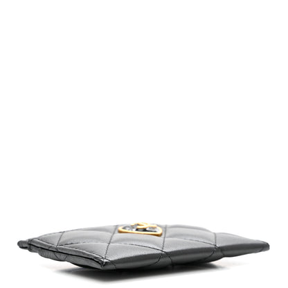 Chanel Lambskin Plexiglass Quilted Coco Love Card Holder Black 4 of 8
