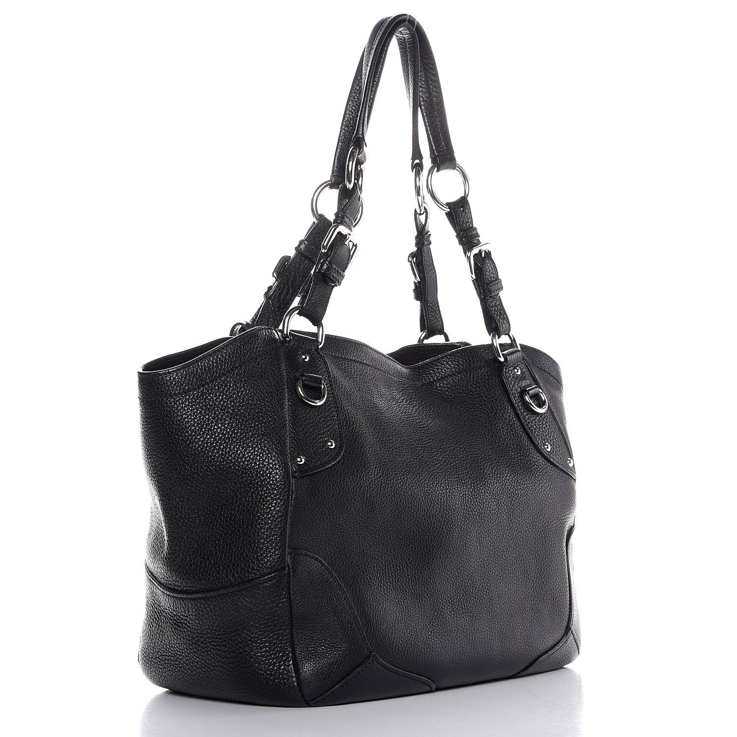 Prada Vitello Daino Shoulder Bag Black 3 of 12