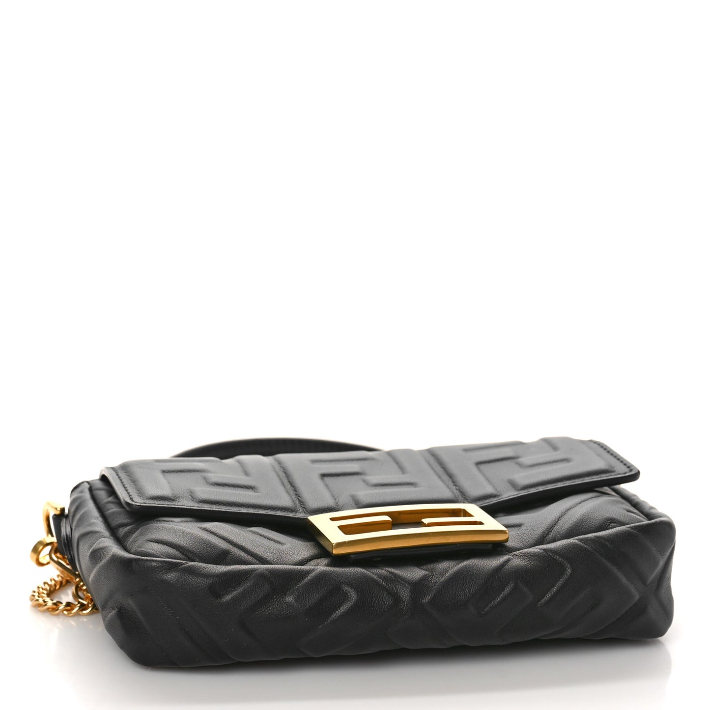 Nappa FF 1974 Embossed Mini Baguette Black
