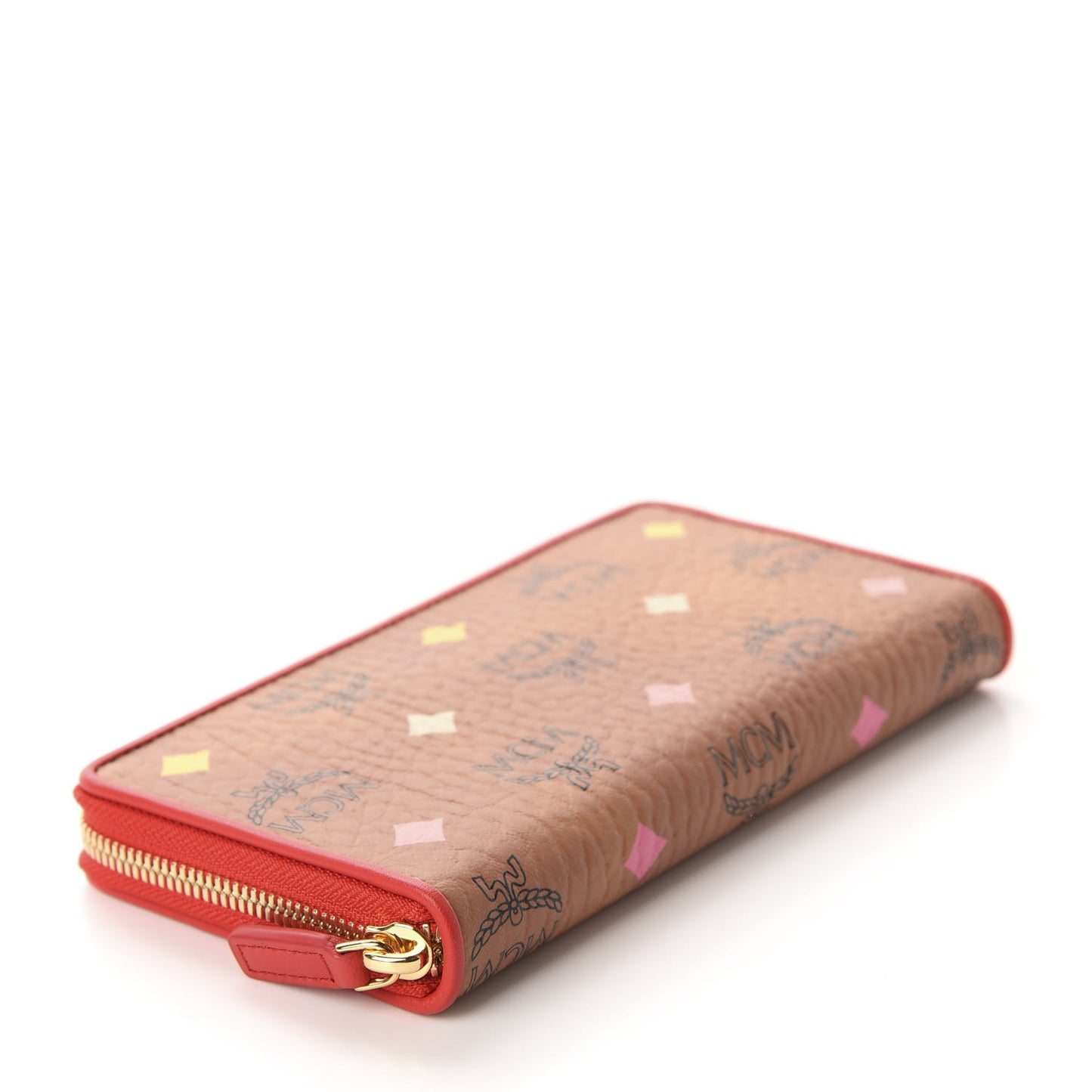Skyoptic Visetos Zip Around Wallet Cognac Red