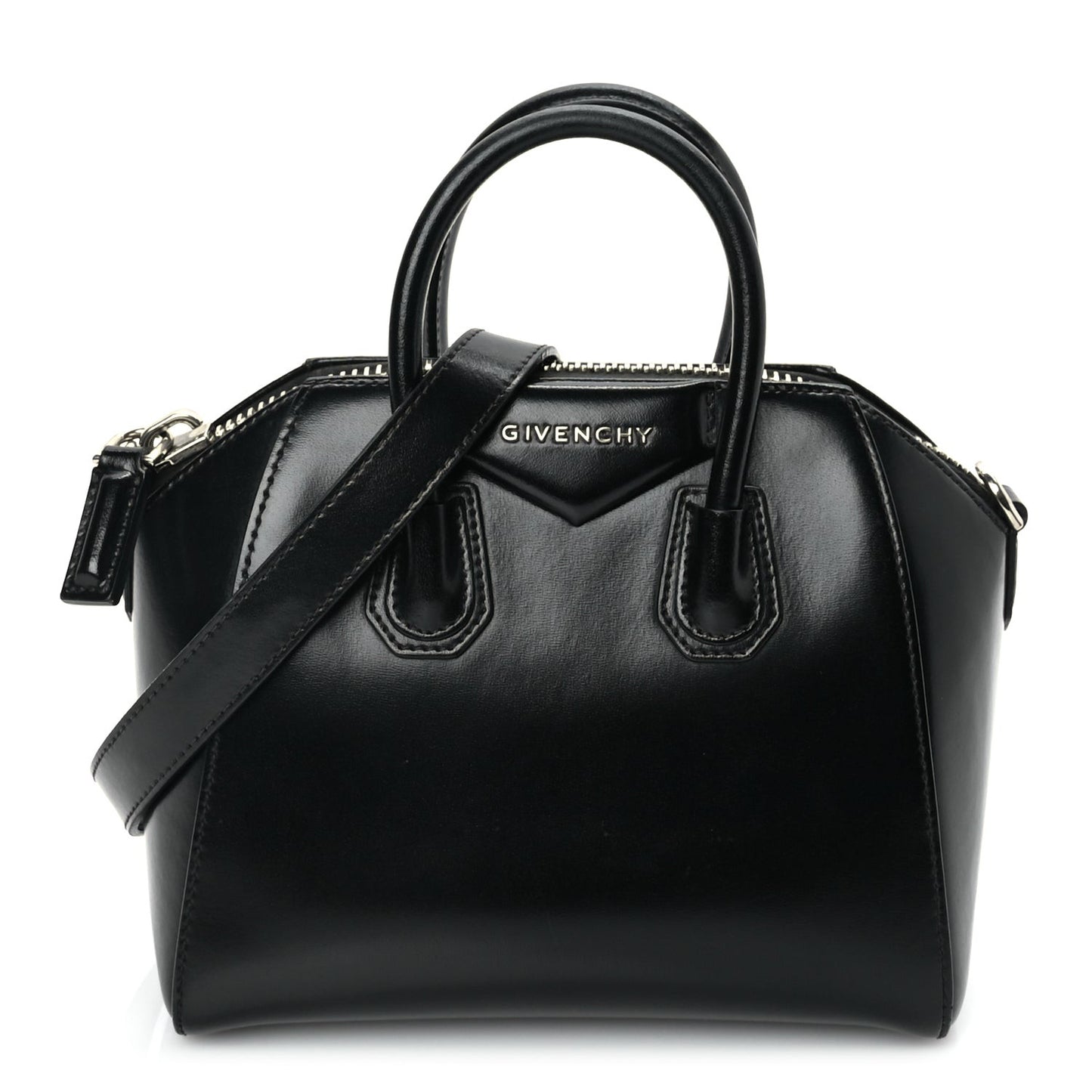 Shiny Lord Calfskin Mini Antigona Black