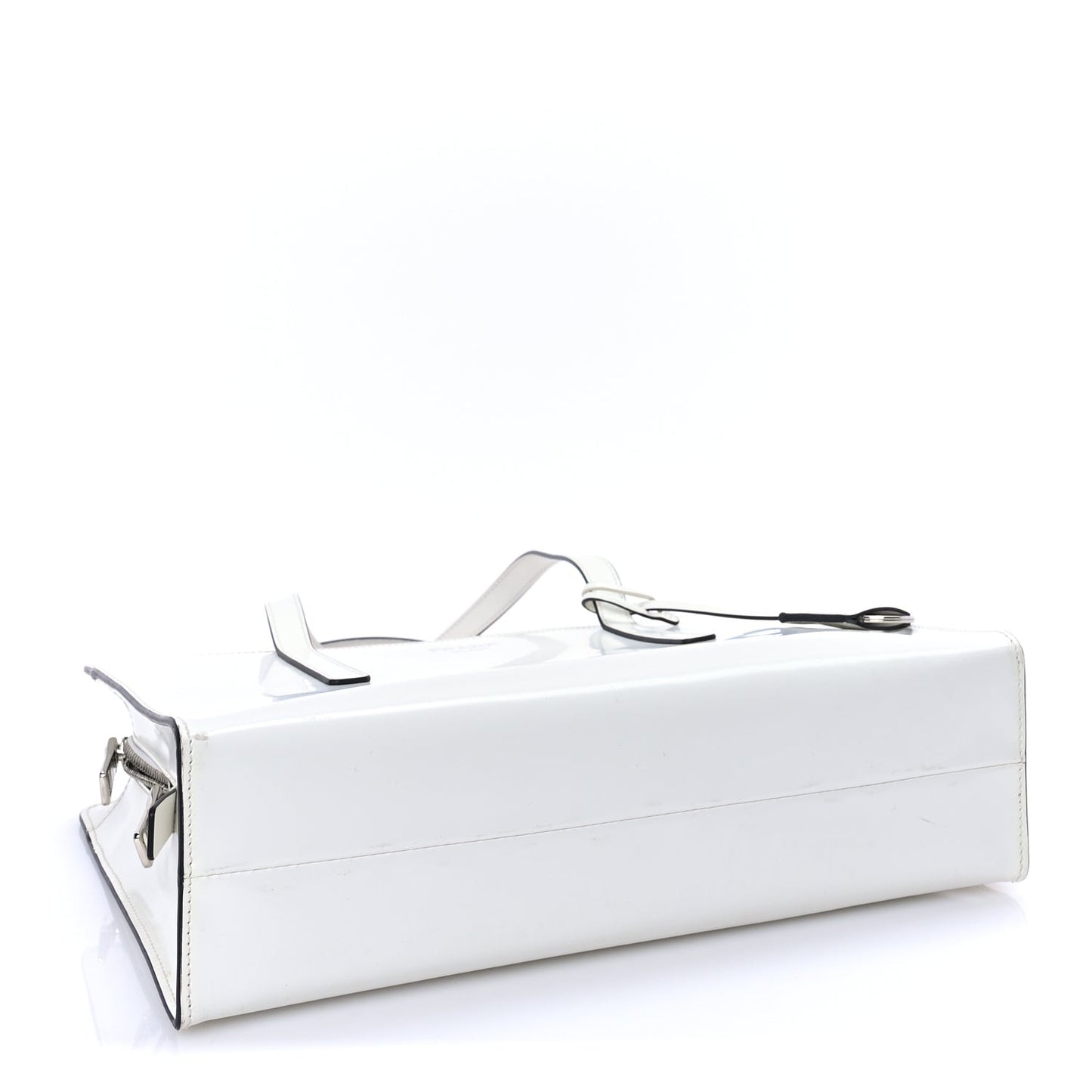 Spazzolato Medium Re-Edition 1995 Double Handle Handbag White
