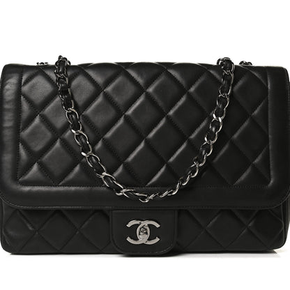 Chanel Lambskin Quilted Large Coco Rider Flap Black 7 of 9