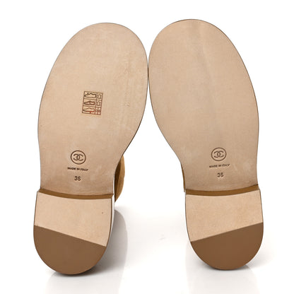 Chanel Suede Quilted Cap Toe Boots 36 Brown 5 of 9