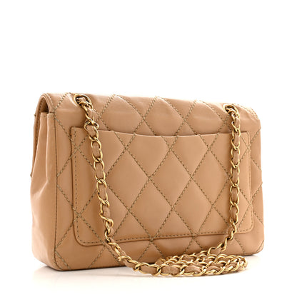 Chanel Calfskin Quilted Medium Wild Stitch Flap Beige 3 of 16