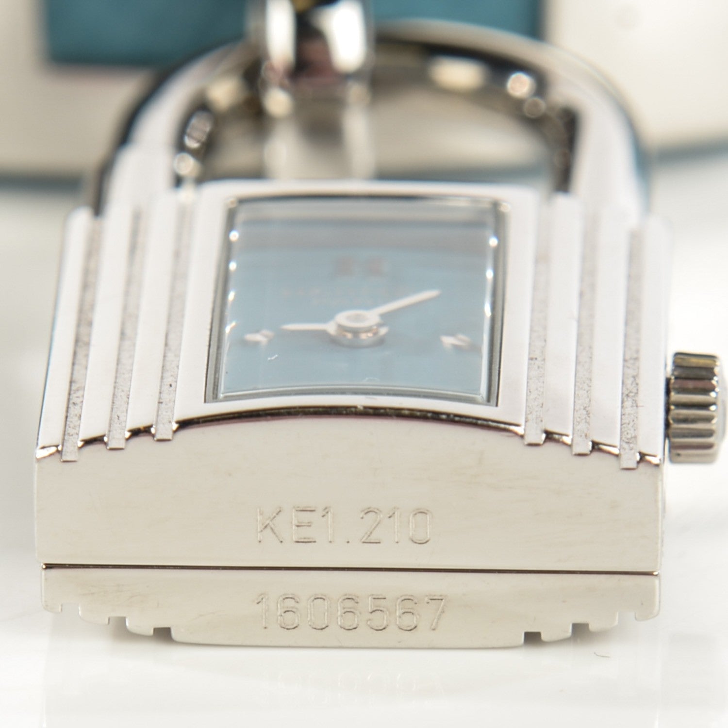 Hermes Stainless Steel Courchevel 20mm Kelly Cadena Quartz Watch Blue Jean 12 of 12