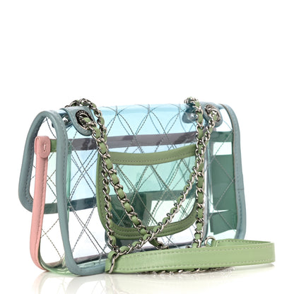 Chanel Lambskin PVC Quilted Mini Coco Splash Flap Blue Green 3 of 12