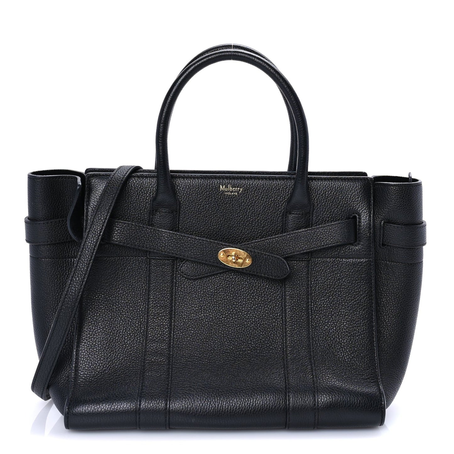 Classic Grain Small Bayswater Zip Tote  Black