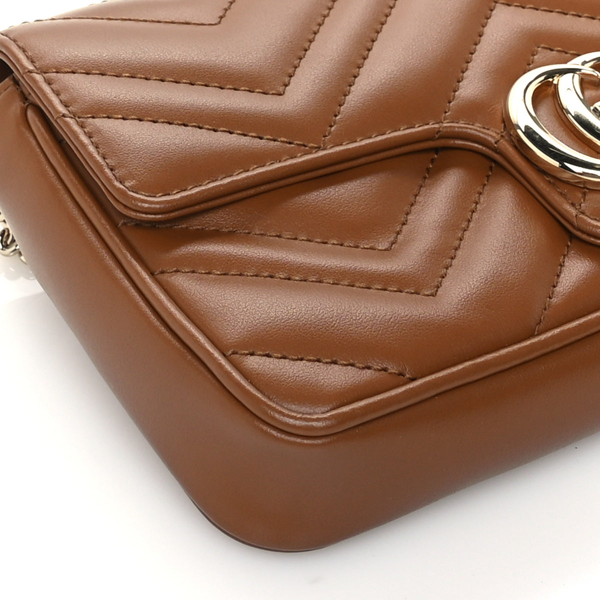 Gucci Calfskin Matelasse Mini GG Marmont Shoulder Bag With Card Holder Cuir 7 of 8