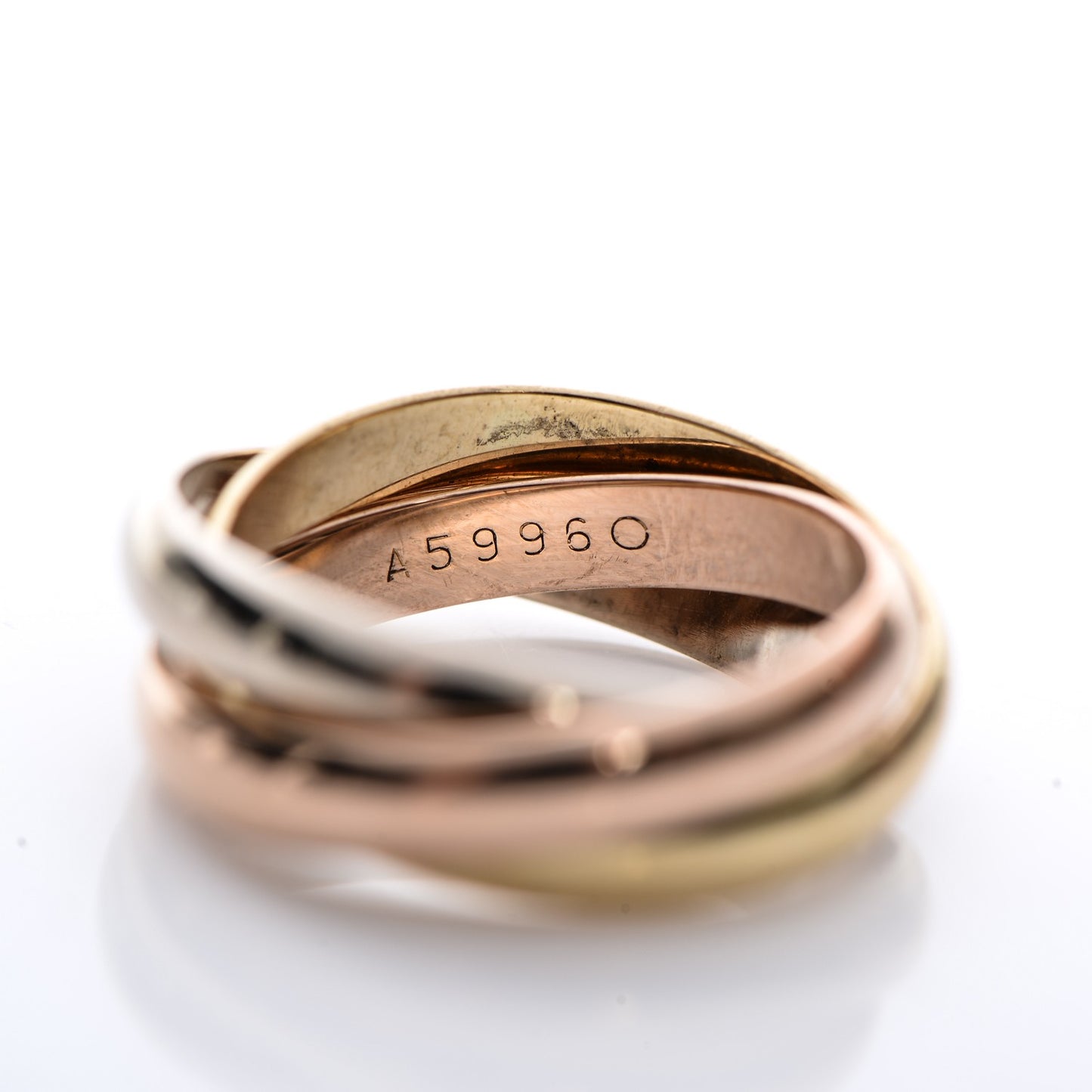18k Pink Yellow White Gold Les Must De Trinity Ring 56 7.50