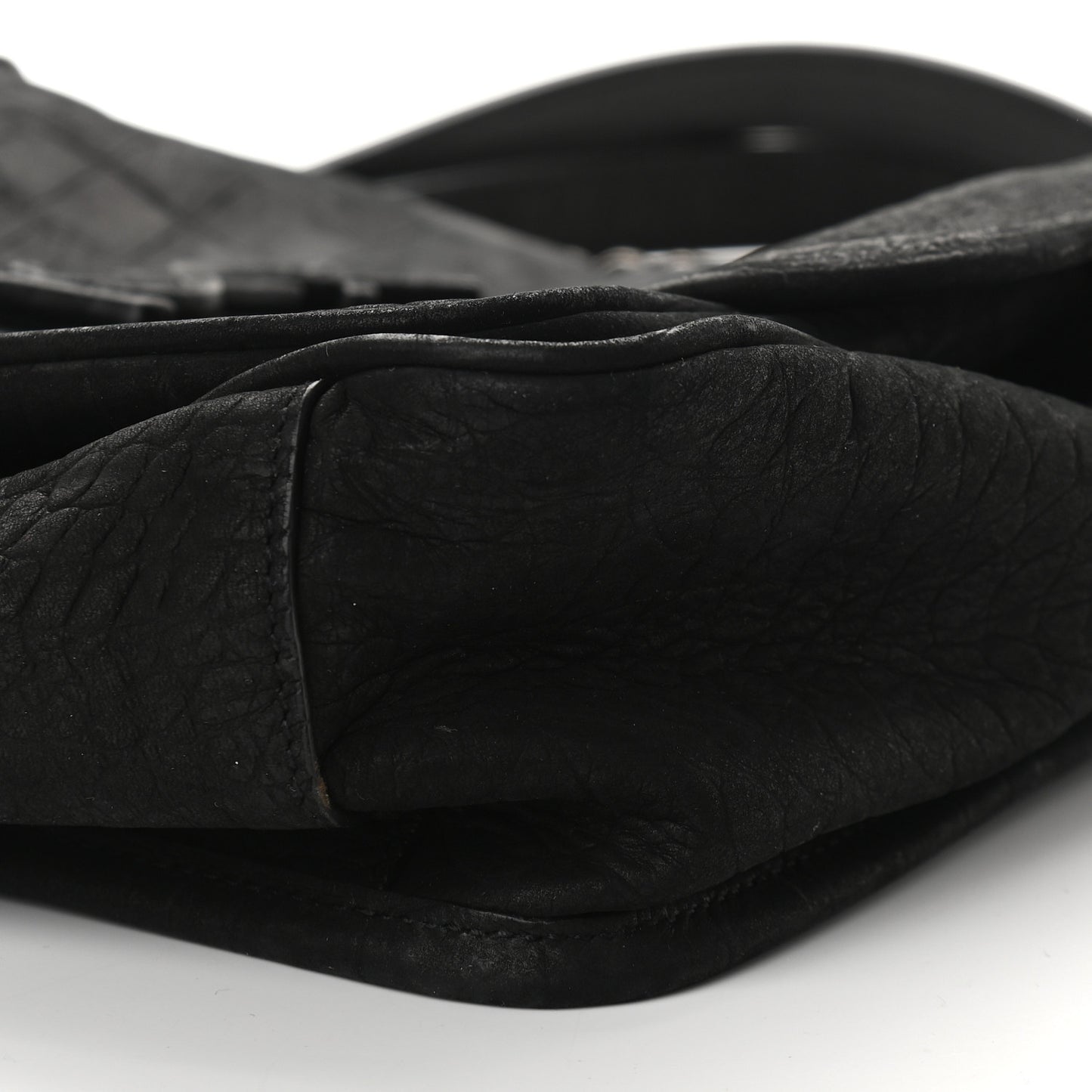 Nubuck Crocodile Embossed Monogram Medium Niki Chain Satchel Black