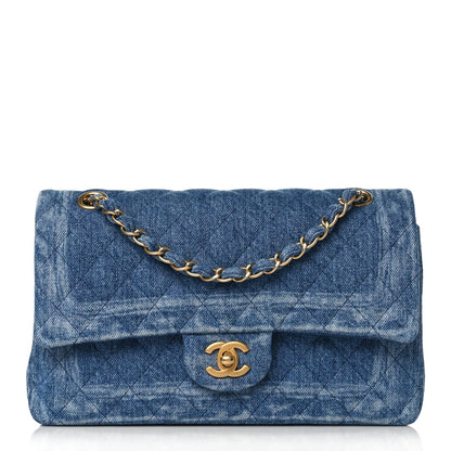 Chanel Denim Quilted Medium Double Flap Blue 1 of 10