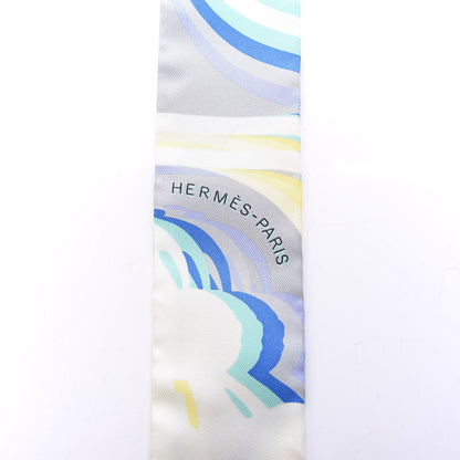 Hermes Silk Brides De Gala Shadow Twilly Gris Jaune Soufre 3 of 5