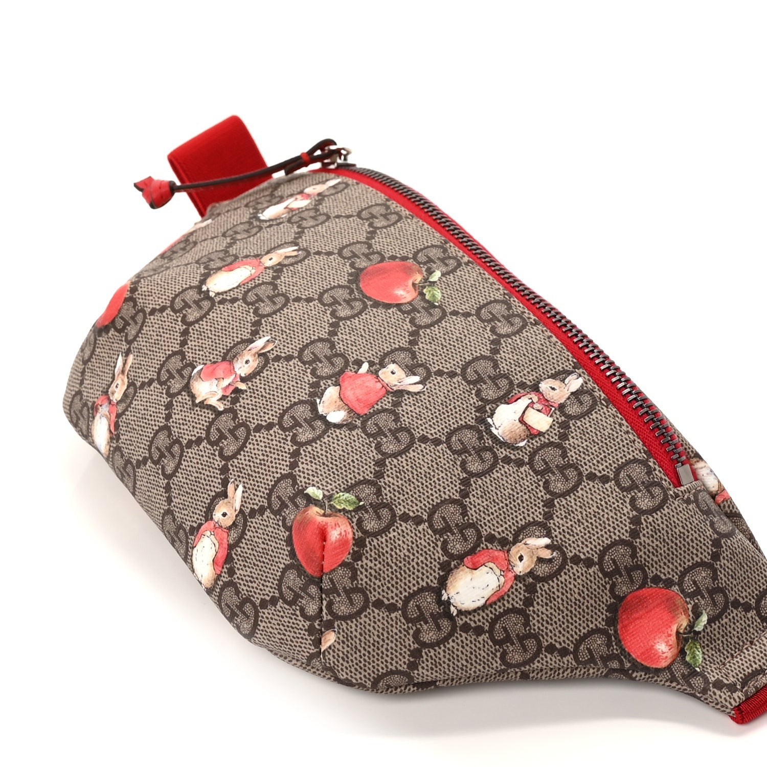 Gucci X PETER RABBIT GG Supreme Monogram Rabbit Print Childrens Belt Bag Beige Ebony Red 6 of 8