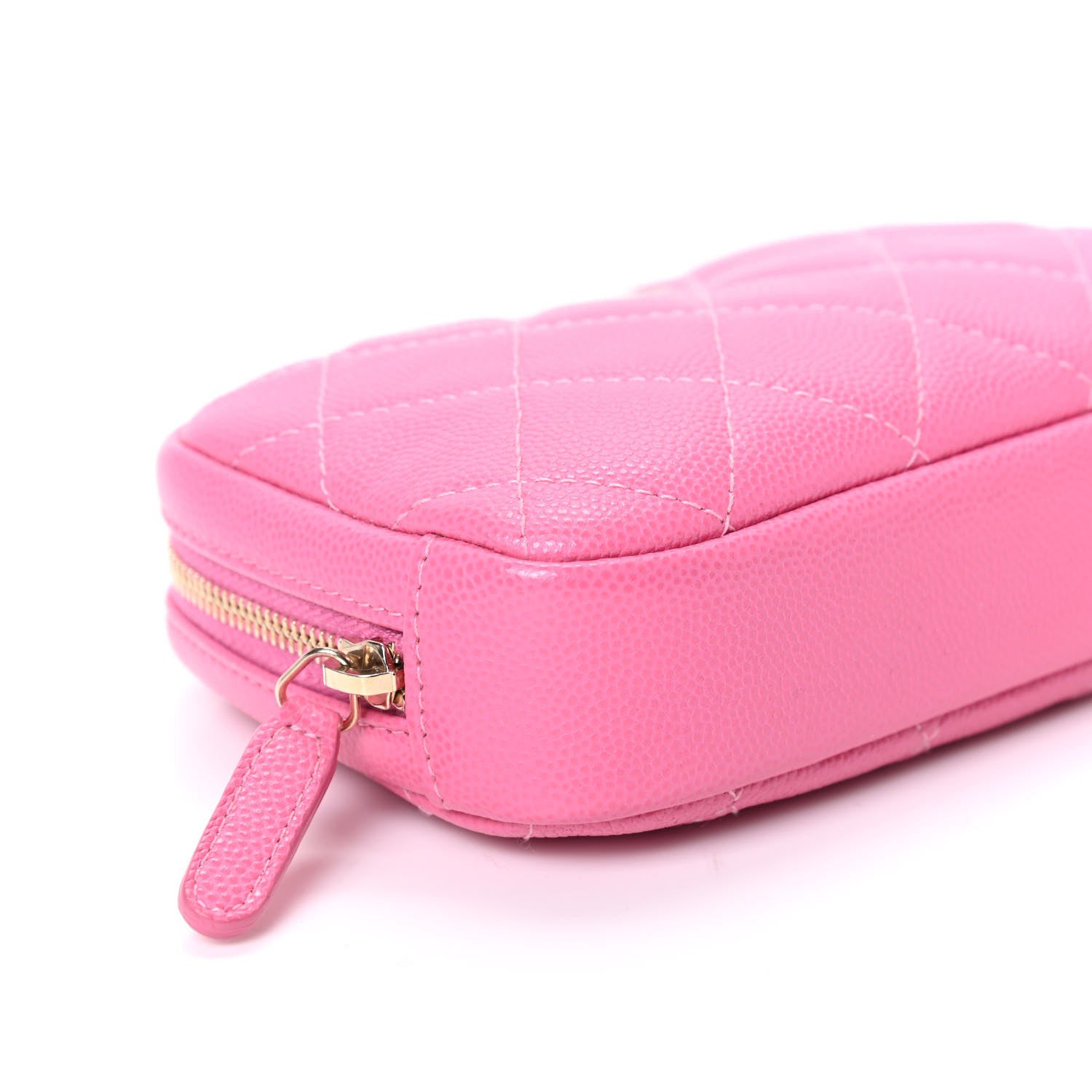 Chanel Caviar Quilted Small Curvy Pouch Cosmetic Case Pink 8 of 10