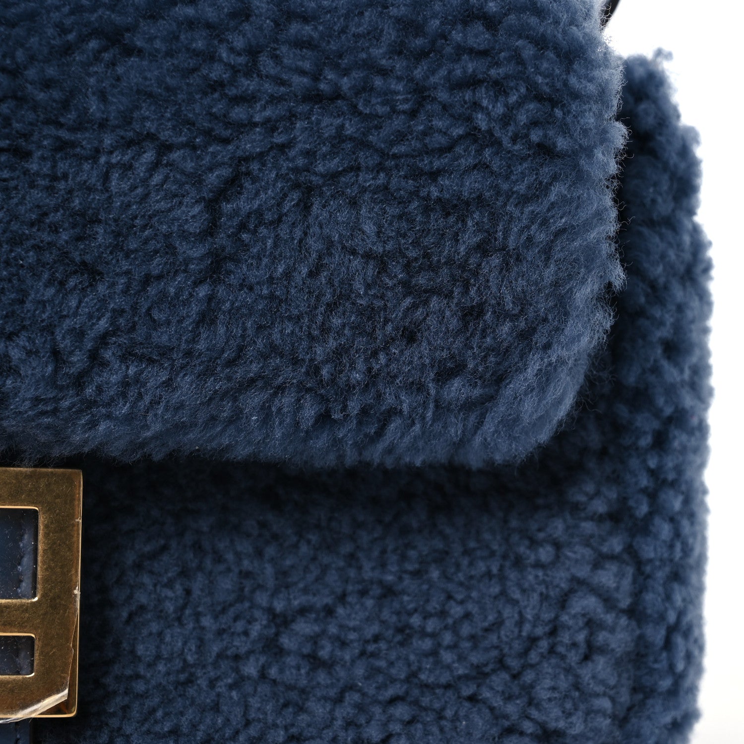 Fendi Shearling FF Midi Chain Baguette Mirto 8 of 10