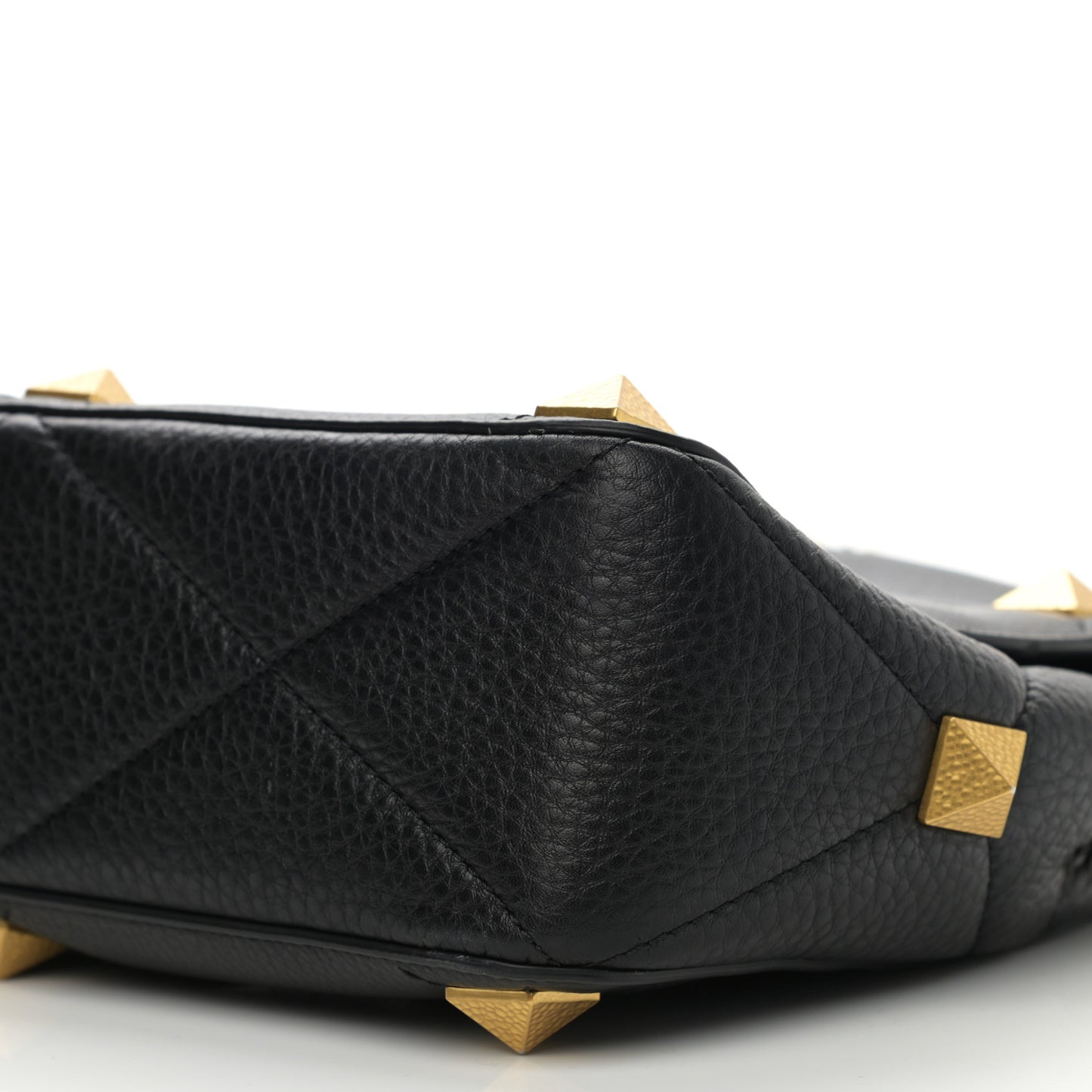 Nappa Large Roman Stud Shoulder Bag Black
