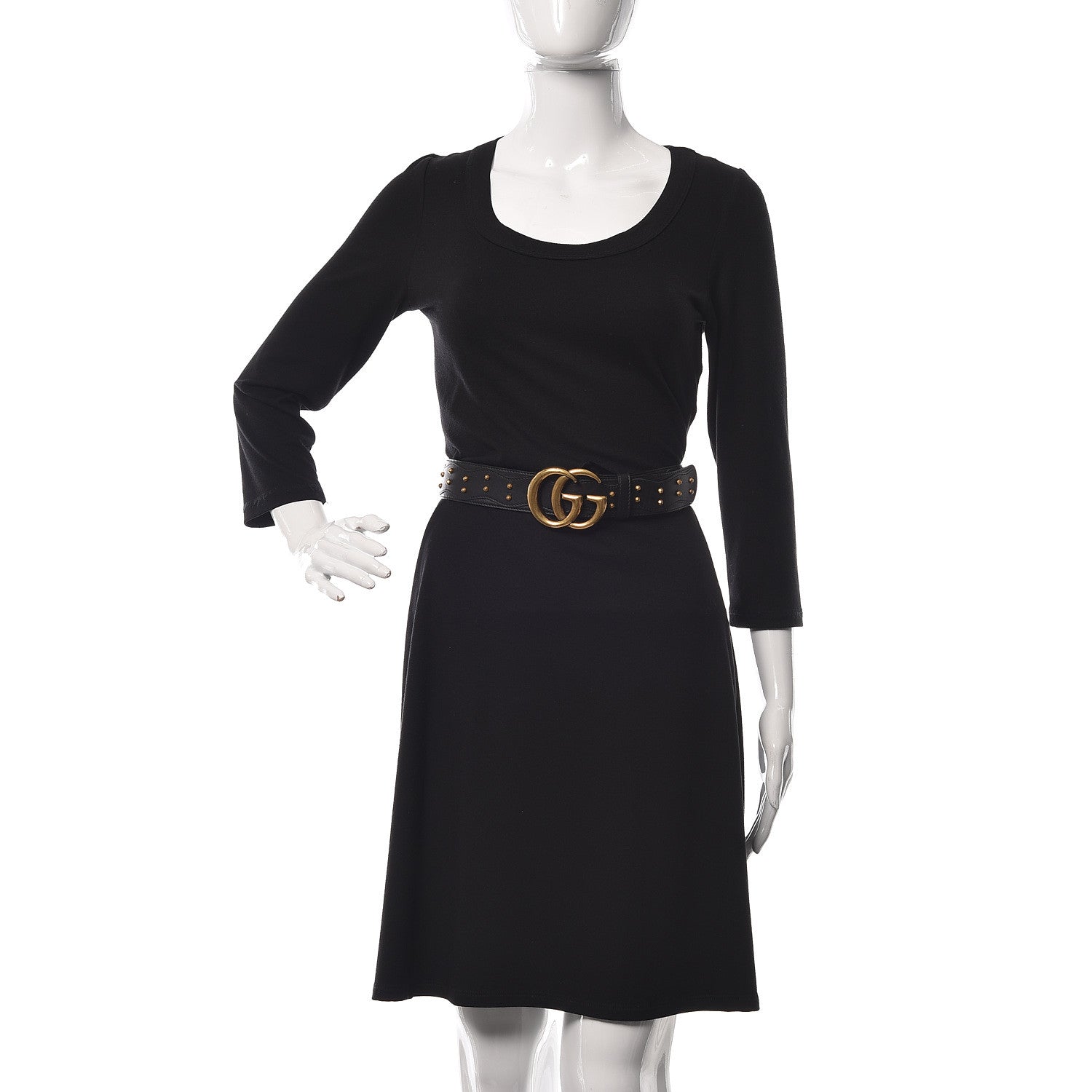 Gucci Calfskin Studded Marmont Belt 90 36 Black 2 of 8