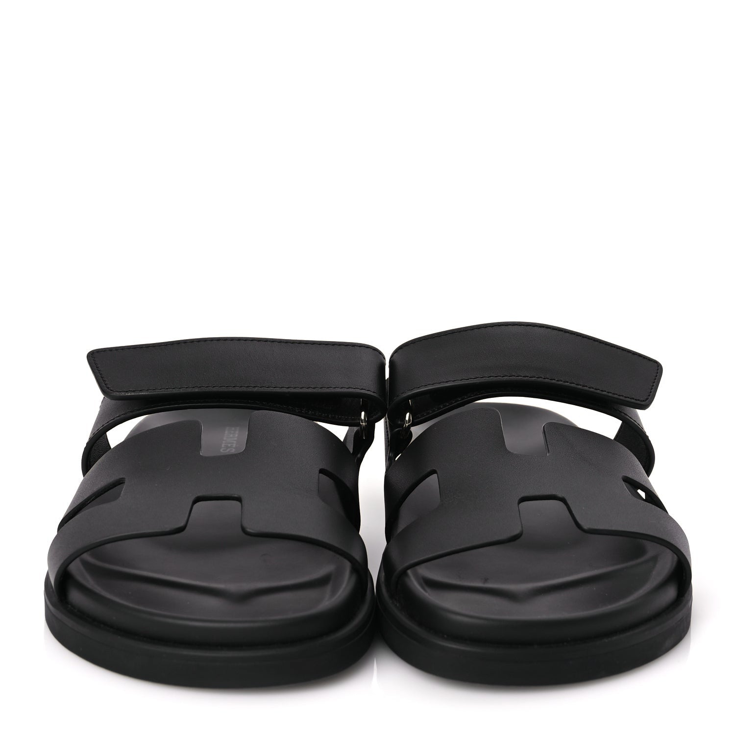 Hermes Calfskin Womens Chypre Sandals 36.5 Black 3 of 7