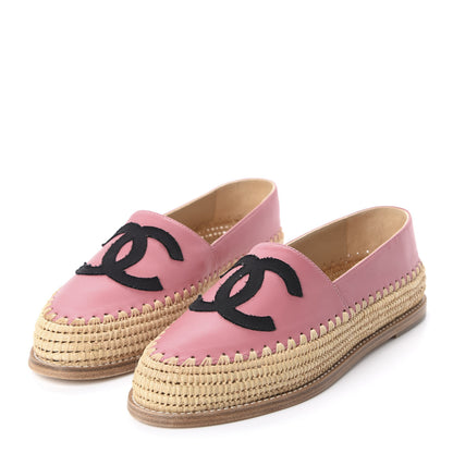 Chanel Lambskin Grosgrain CC Espadrilles 37 Pink 3 of 10