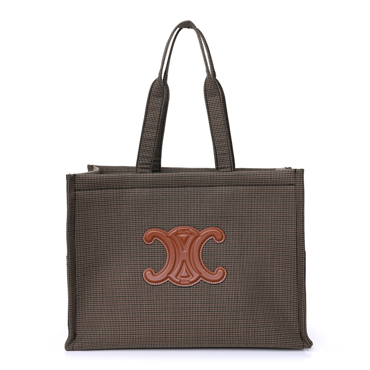 Tweed Calfskin Triomphe Large Cabas Thais Multicolor