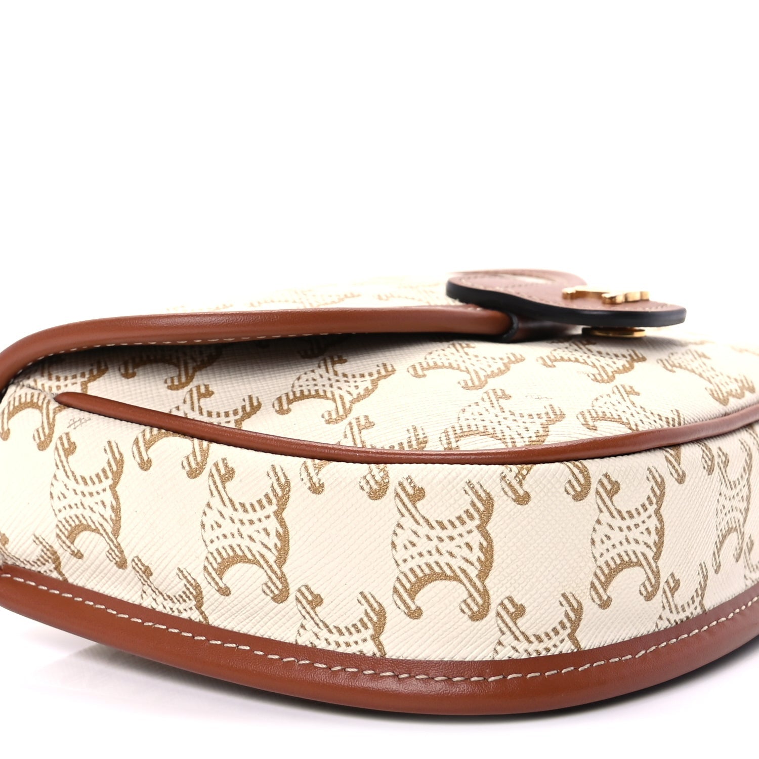 Celine Triomphe Canvas Calfskin Mini Besace Bag  White 7 of 7