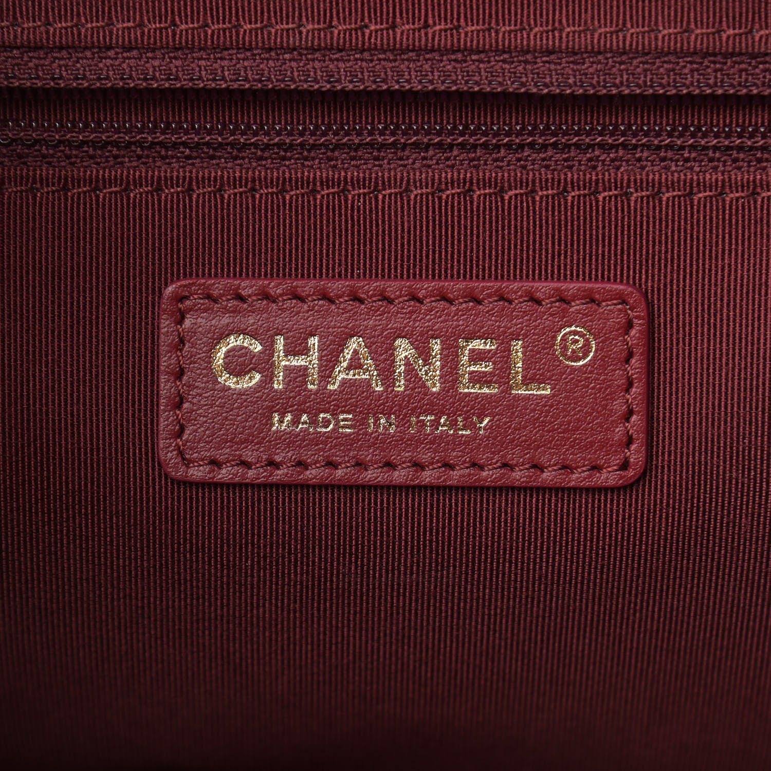 Chanel Bullskin Stitched Medium Shopping Bag Burgundy 6 of 15