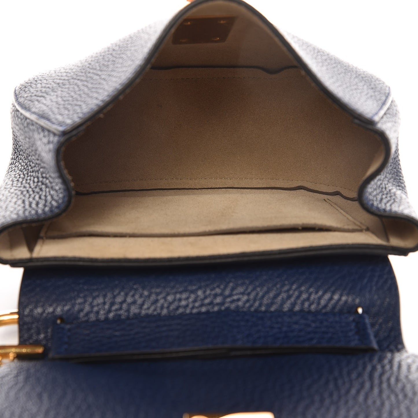 Grained Lambskin Mini Drew Shoulder Bag Royal Navy