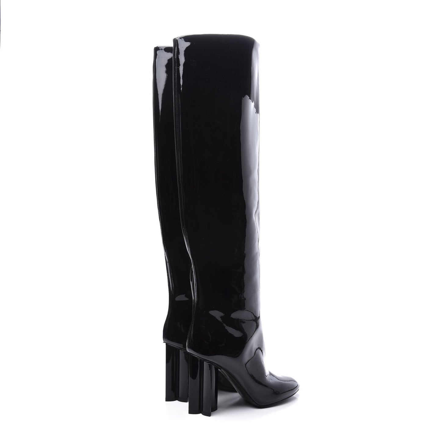Patent Silhouette Boots 38 Black
