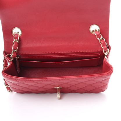 Chanel Lambskin Quilted Mini Rectangular Flap Red 5 of 11