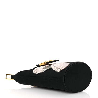 Lanvin Satin Sequin Small Swan Bucket Bag  Black 4 of 14