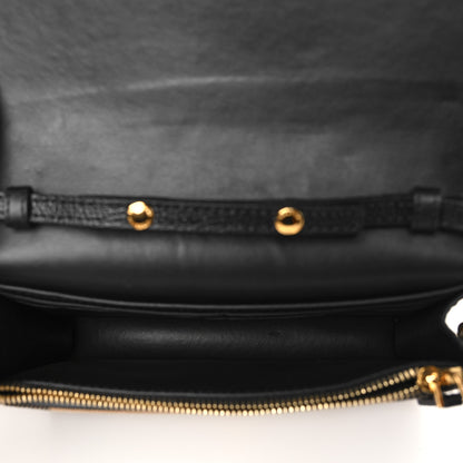 Burberry Grained Calfskin House Check Tartan Mix Hampshire Wallet On Chain Black 5 of 9