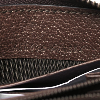 Gucci Monogram Jumbo GG Textured Dollar Calfskin Diana Zip Around Continental Wallet Camel Ebony New Acero 7 of 7