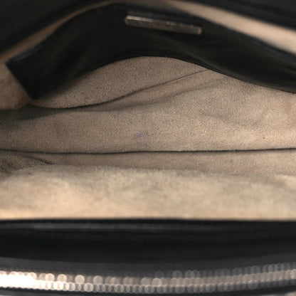 Prada City Calf Small Hand Stitched Galleria Double Zip Tote Black White 4 of 8