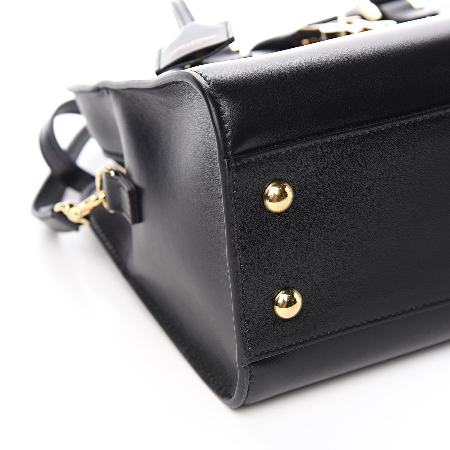 Saint Laurent Calfskin Monogram Baby Cabas Black 8 of 10