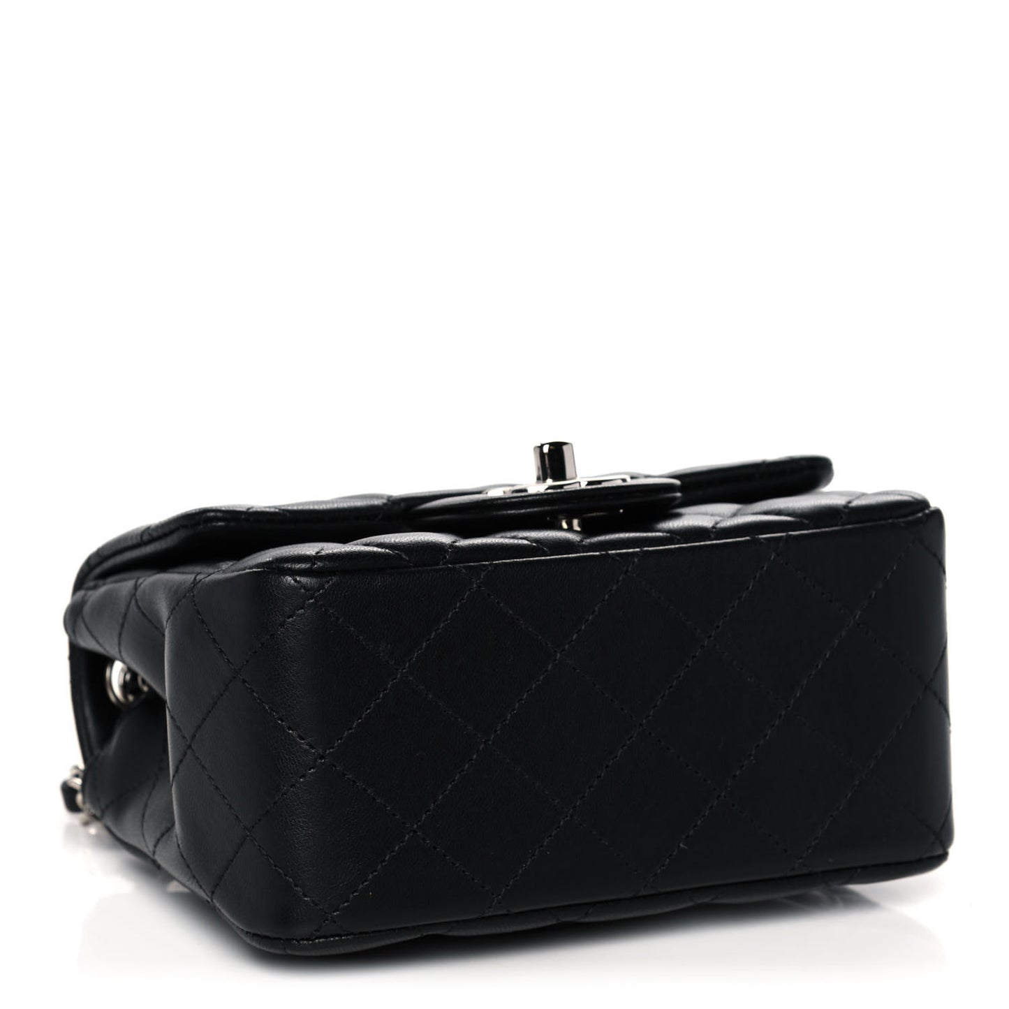 Lambskin Quilted Mini Square Flap Black