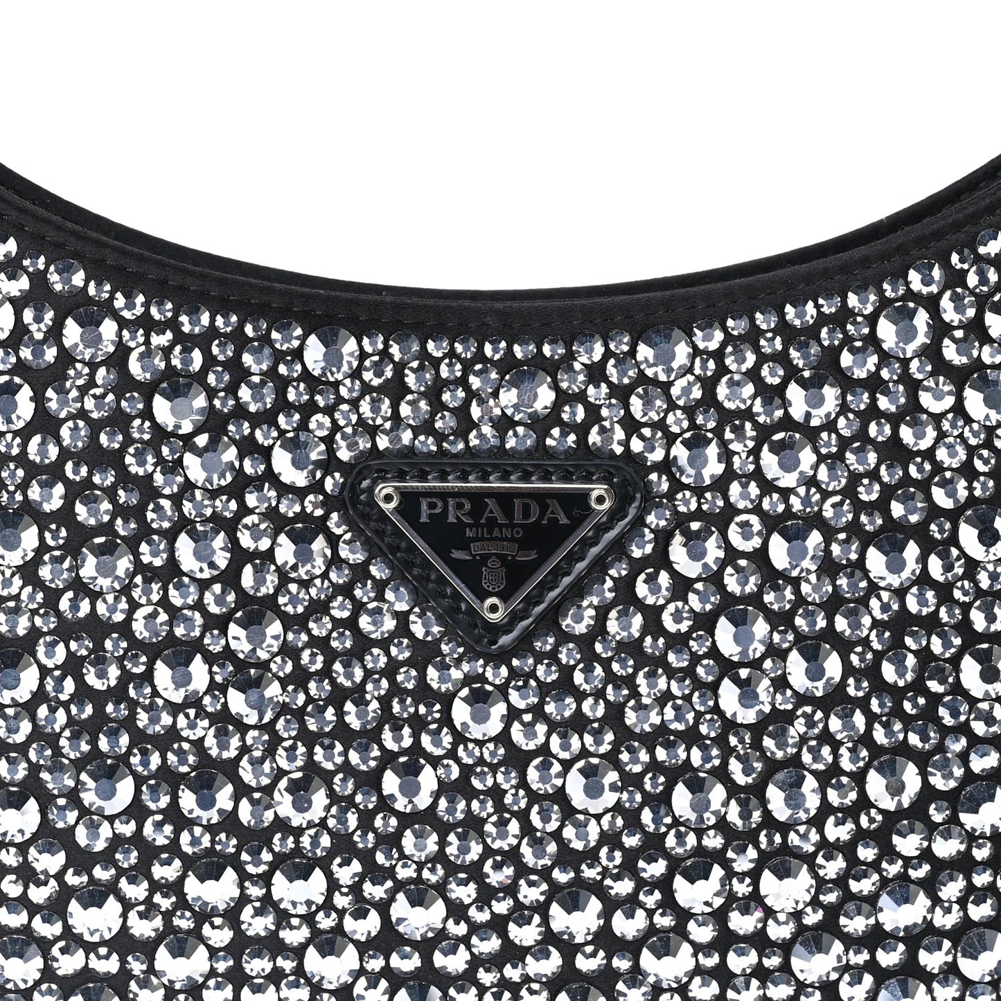 Satin Crystal Cleo Adjustable Strap Shoulder Bag  Metal
