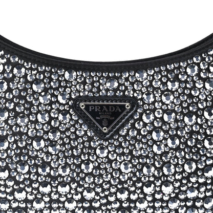 Prada Satin Crystal Cleo Adjustable Strap Shoulder Bag  Metal 6 of 7